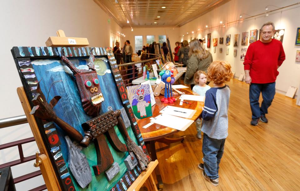 Harrison Galleries in Tuscaloosa hosted the annual Monster Makeover showcase Wednesday evening Oct. 30, 2019. Art from this year's Monster Makeover is now on display at Harrison Galleries, 2315 University Blvd. A closing party for the Monster Makeover will be held at 5 p.m. Friday at Harrison Galleries.