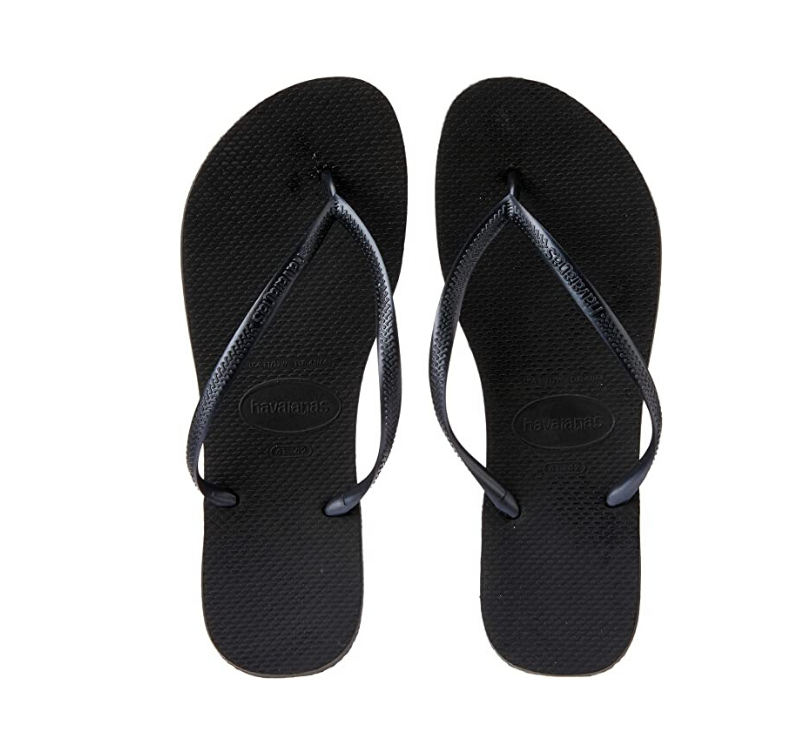 Havaianas Women's Slim Flip Flop in Black. Image via Amazon.