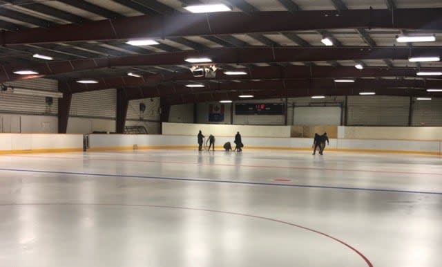 Unable to afford its operating costs, the Holden Ag Society managed to keep the Alberta village's ice rink open last season, after the village and county agreed to foot the power bill for the last three months. (Holden Ag Society - image credit)