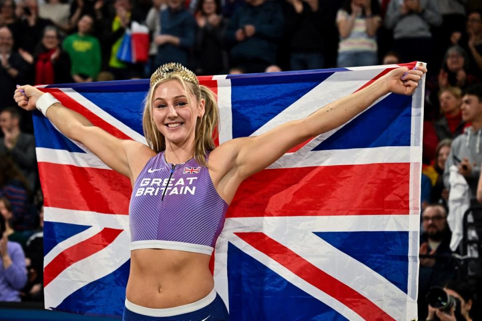 Molly Caudery made it two British golds on Saturday night (AFP via Getty Images)