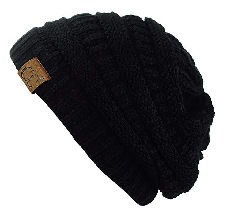 This chunky knit beanie can be adjusted for a slouchy or snug fit. Find it for $11 on <strong><a href="https://amzn.to/2qBqleP" target="_blank" rel="noopener noreferrer">Amazon</a></strong>.