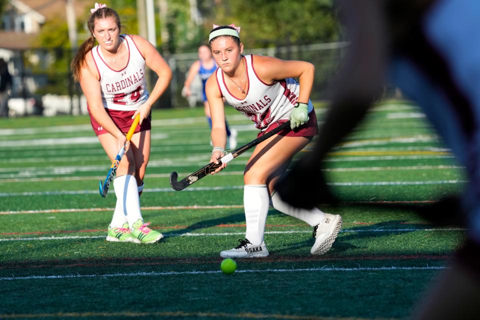 Krista Lilienthal, is shown as her Pompton Lakes Cardinals take on Passaic County Technical Institute Bulldogs, Tuesday, September 19, 2023.