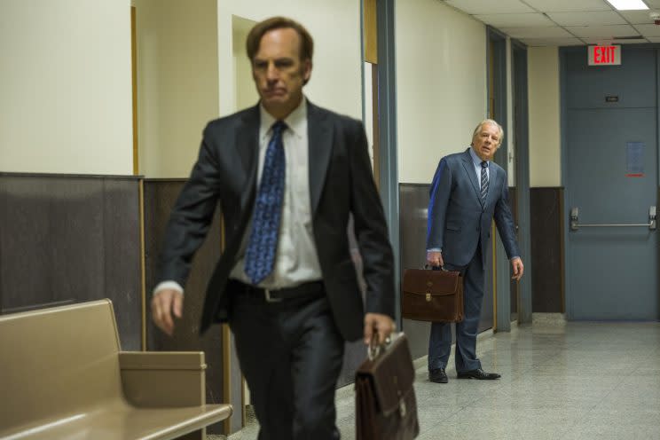 Bob Odenkirk as Jimmy McGill and Michael McKean as Chuck McGill in AMC’s ‘Better Call Saul’ (Photo Credit: Michele K. Short/AMC/Sony Pictures Television)