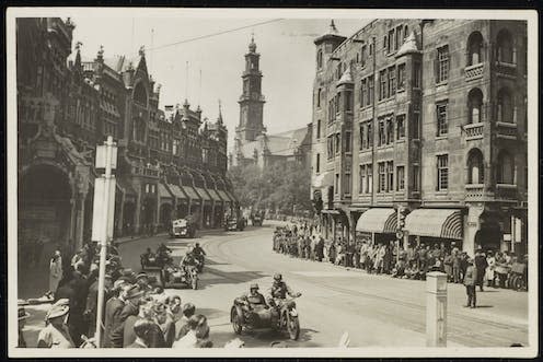 <span class="caption">German troops enter Amsterdam in May 1940.</span> <span class="attribution"><a class="link " href="https://archief.amsterdam/beeldbank/detail/bfe87f52-1176-9c24-8d30-cb9158ac7222/media/61a38e33-7995-cb69-c801-36b391fd3954?mode=detail&view=horizontal&q=Amsterdam%20duitse&rows=1&page=6" rel="nofollow noopener" target="_blank" data-ylk="slk:Amsterdam City Archives/ANWL00029000013;elm:context_link;itc:0;sec:content-canvas">Amsterdam City Archives/ANWL00029000013</a></span>