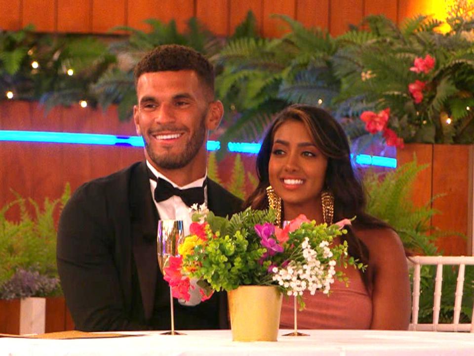 Kai and Sanam on ‘Love Island’ (ITV)