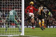 Britain Football Soccer - Manchester United v Hull City - EFL Cup Semi Final First Leg - Old Trafford - 10/1/17 Manchester United's Marouane Fellaini scores their second goal Reuters / Phil Noble Livepic