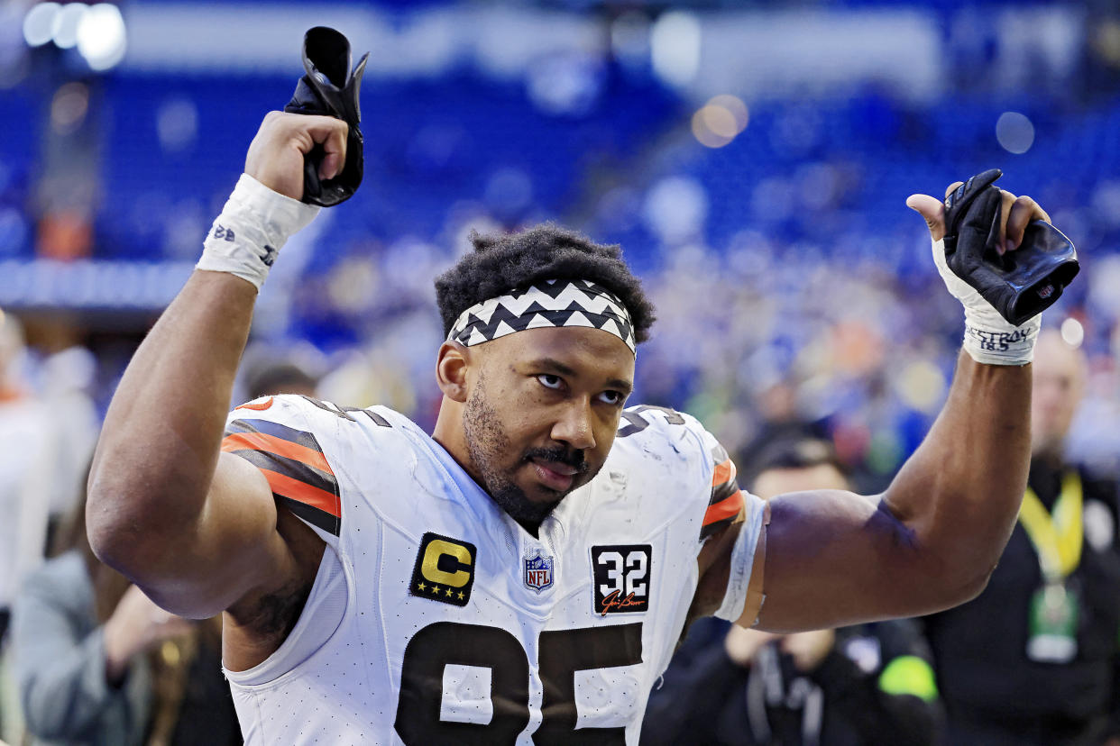 Myles Garrett is good at football. (Justin Casterline/Getty Images)