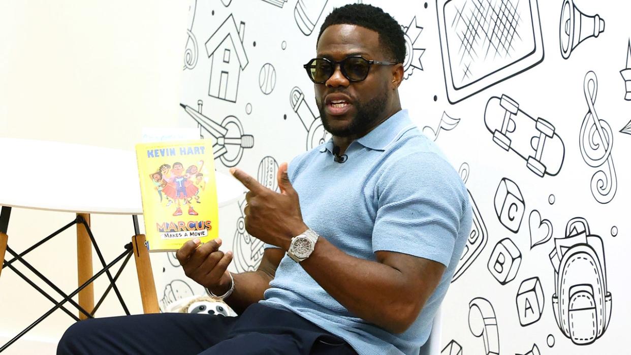 Kevin Hart with "Marcus Makes a Movie" book