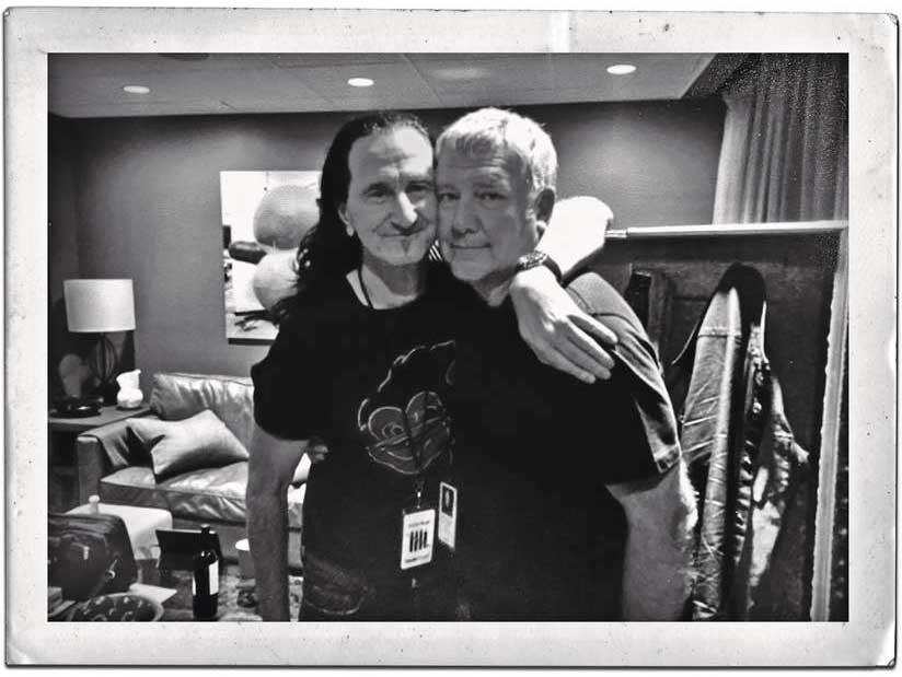 Geddy Lee and Alex Lifeson backstage