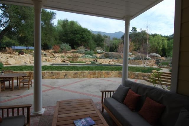 John Krasinski and Emily Blunt's new Ojai home terraced yard