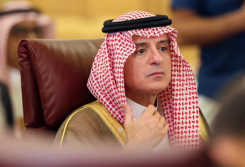 Saudi Arabia's Foreign Minister Adel al-Jubeir attends the Arab Foreign Ministers extraordinary meeting to discuss the Syrian crisis in Cairo