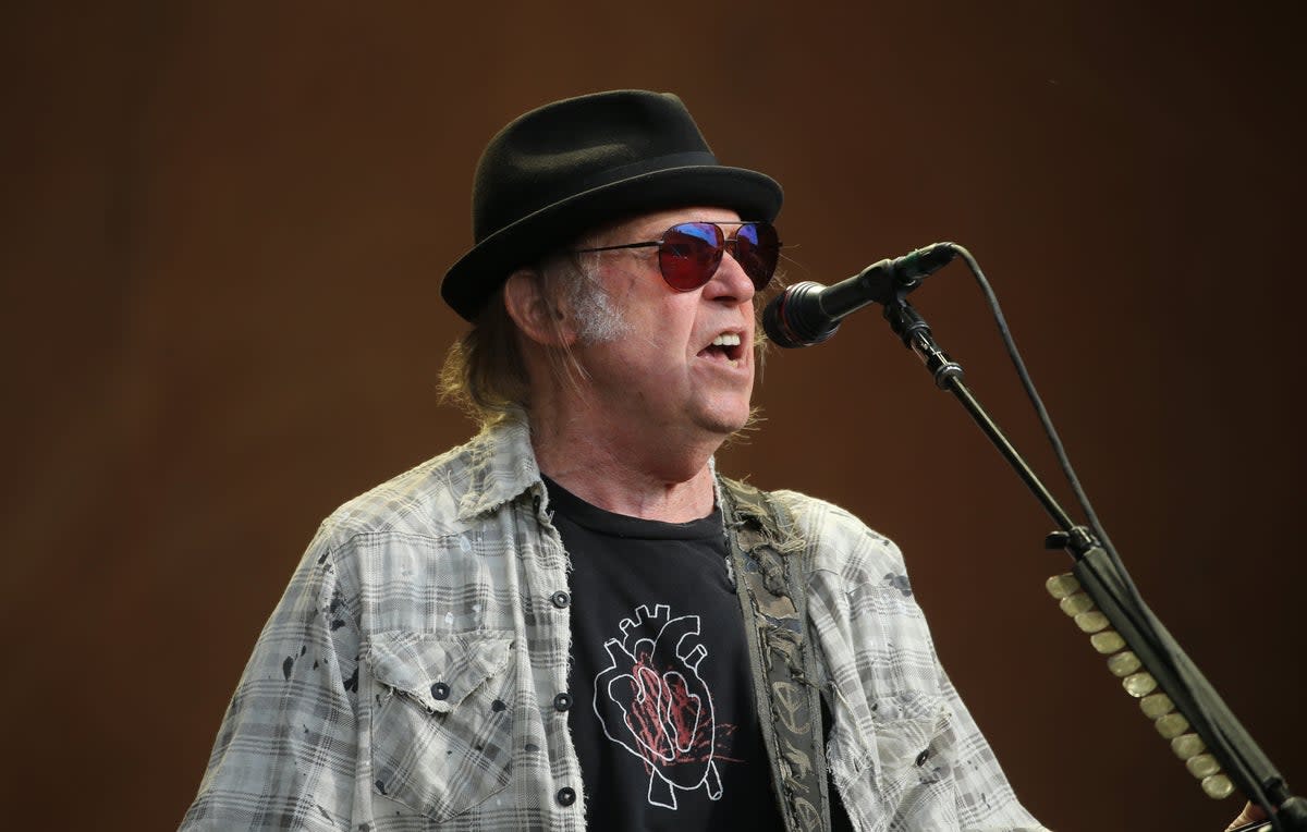 Neil Young accused Spotify of ‘spreading false information about vaccines – potentially causing death’ by hosting The Joe Rogan Experience podcast (Isabel Infantes/PA). (PA Archive)