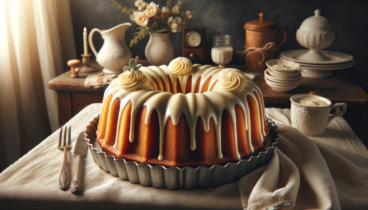 AI-generated image of a vanilla Bundt cake