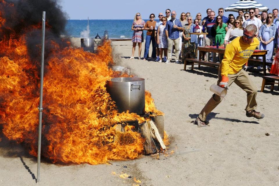 Ephraim's the Old Post Office Restaurant Master Boiler Jeremy “Torch” Klaubauf was on site for "Top Chef: Wisconsin" Episode 10, heating up the beach as the chefs made twists on the Door County fish boil.