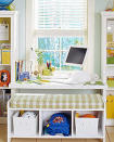 <div class="caption-credit"> Photo by: Martha Stewart</div><div class="caption-title">Homework Station Window Nook</div>So many homework stations face a wall. But here's a room with a view ... to make it easier to daydream, I guess, or perhaps get inspired for that English essay. It's actually much better for concentration and relaxation (during times of stress) to look out at nature and green things. <br> <i><a rel="nofollow noopener" href="http://blogs.babble.com/the-new-home-ec/2012/08/05/14-stylish-and-space-smart-kids-homework-stations/#homework-station-window-nook" target="_blank" data-ylk="slk:Get the inspiration here;elm:context_link;itc:0;sec:content-canvas" class="link ">Get the inspiration here</a></i> <br> <i><b><a rel="nofollow noopener" href="http://blogs.babble.com/kid-scoop/2012/01/25/20-kid-rooms/" target="_blank" data-ylk="slk:Related: The 20 most outrageous kids' rooms EVER;elm:context_link;itc:0;sec:content-canvas" class="link ">Related: The 20 most outrageous kids' rooms EVER <br></a></b></i>