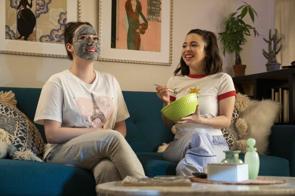 Kat Dennings and Esther Povitsky in a scene from Hulu's Dollface