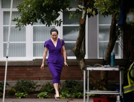 Huawei Technologies Chief Financial Officer Meng Wanzhou leaves her home to appear for a hearing at British Columbia supreme court, in Vancouver, British Columbia