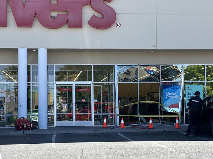 Fifteen people were injured when an SUV crashed into a Savers store in Las Cruces on Tuesday, April 30. Courtesy of Las Cruces Police Facebook