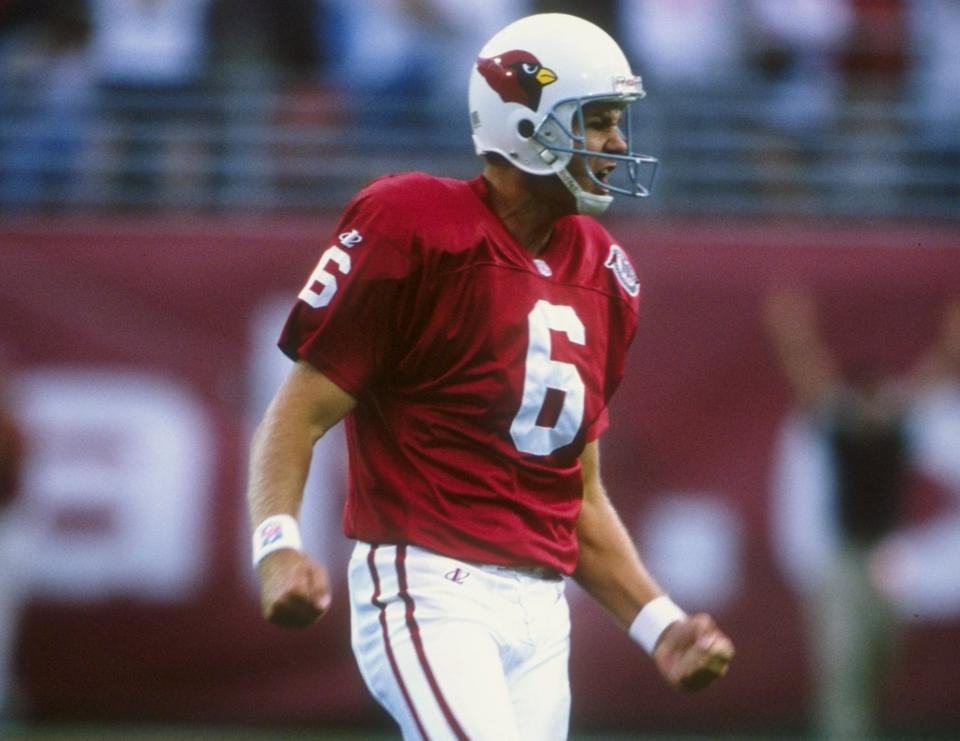8 Nov 1998: Kicker Joe Nedney #6 of the Arizona Cardinals in action during the game against the Washington Redskins at the Sun Devil Stadium in Tempe, Arizona. The Cardinals defeated the Redskins 29-27.