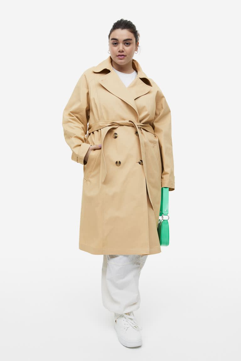 H&M+ Cotton Twill Trench Coat. Image via H&M.