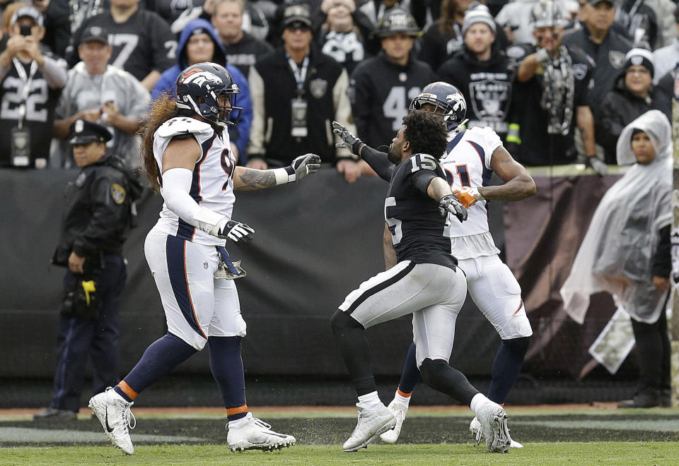 Broncos Raiders fight