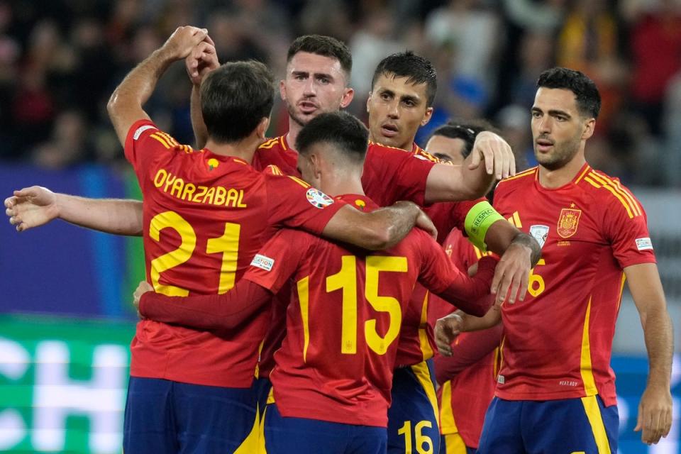 Superior Spain: La Roja dominated Italy in their Group B tie at Euro 2024 (AP)