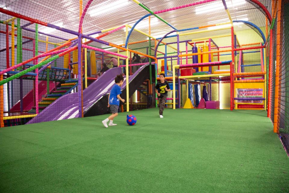 The former movie theater at Summit Mall will be used to create a two-story play area for older children similar to this existing Kids Empire space at another location.