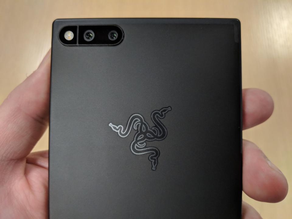 The Razer Phone sports the company’s familiar three-headed snake logo.