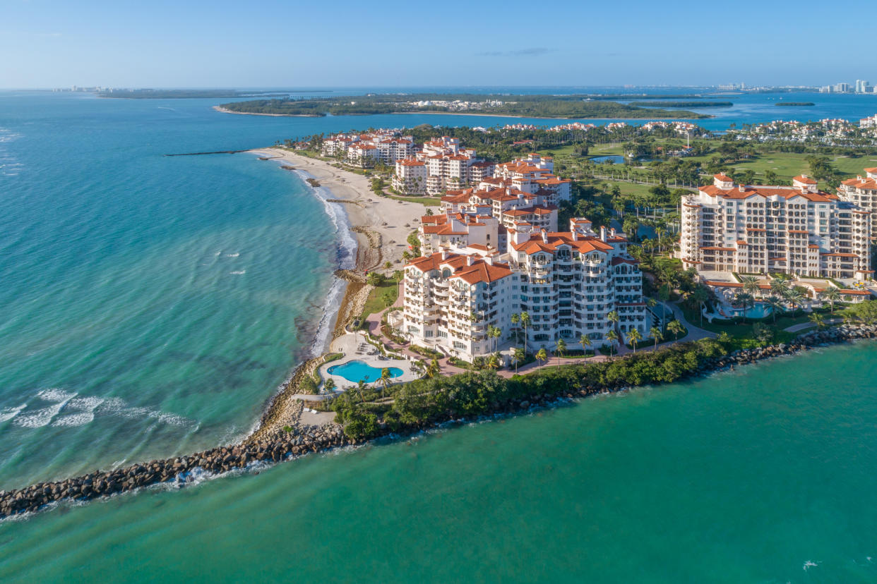 A Fisher Island condominium is going up for auction later this month. Photos provided by Michael Czerepka (UpSpring PR).