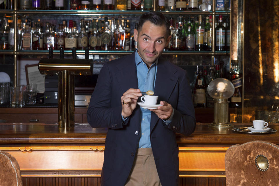 Chef Mario Carbone poses for a photo at Carbone on Thursday, May 20, 2021, in Miami Beach, Fla. (Photo by Scott Roth/Invision via AP)