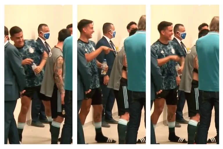 Dybala se tentó ante la pechera de Messi fotógrafo