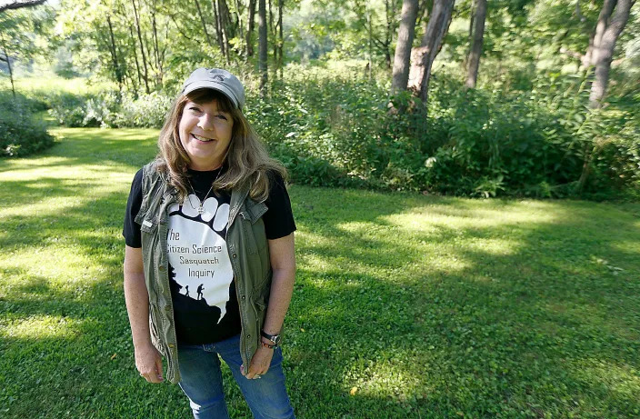 Suzanne Ferencak is seen on her property where there has been Bigfoot activity in Holmes County on Thursday, July 21, 2022. TOM E. PUSKAR/ASHLAND TIMES-GAZETTE