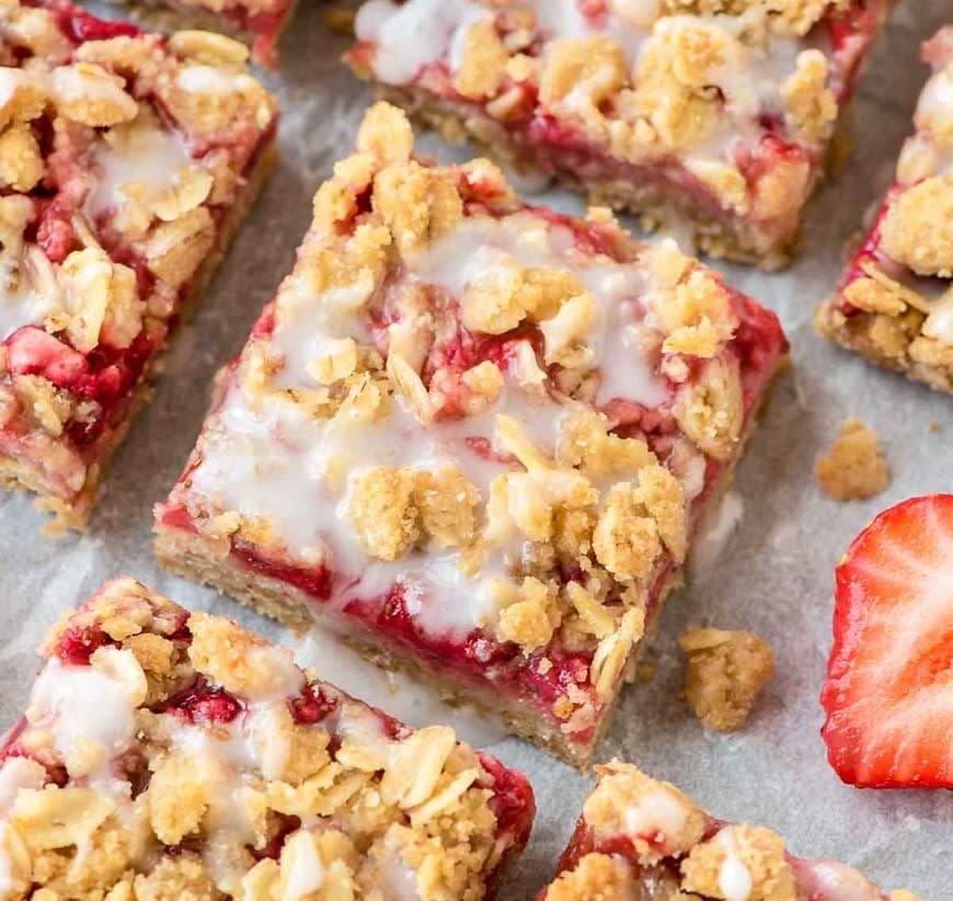 Strawberry Oatmeal Bars from Well Plated