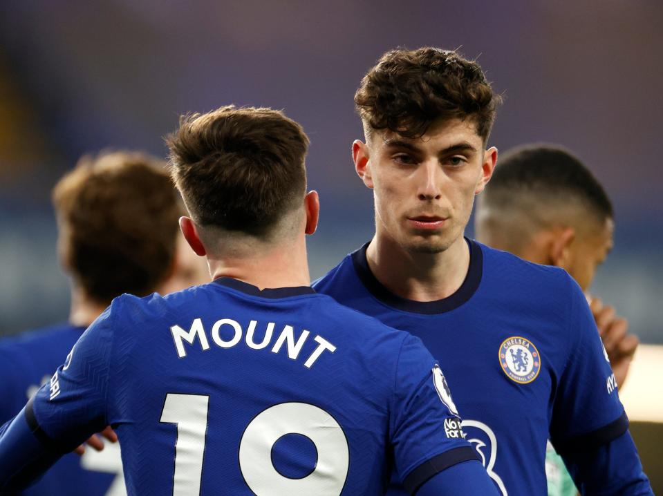 Chelsea midfielders Mason Mount and Kai Havertz (Getty Images)