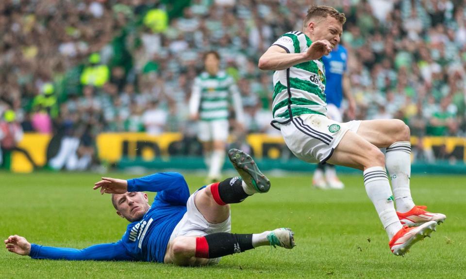 <span>John Lundstram earns a red card during Rangers’ 2-1 defeat at Celtic earlier this month.</span><span>Photograph: Kirk O’Rourke/Rangers FC/Shutterstock</span>