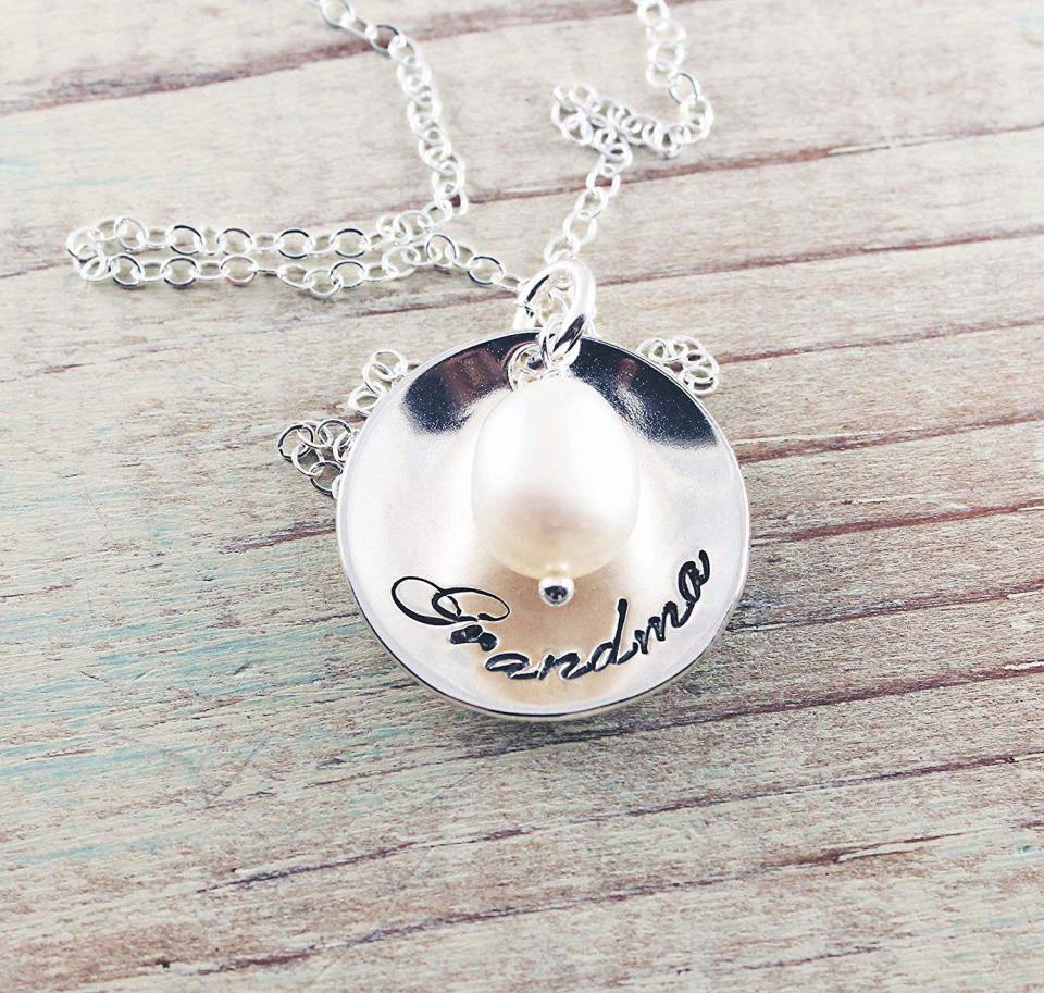 15) Woobie Beans Hand-Stamped Grandma Necklace