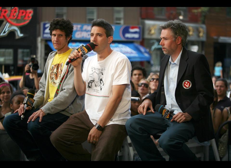 TORONTO, ON - JULY 26:  Mike Diamond, Adam Horovitz and Adam Yauch of the Beastie Boys appear live on Canadian music television to promote their new concert film July 26, 2006, in Toronto, Canada.  (Photo by Donald Weber/Getty Images)