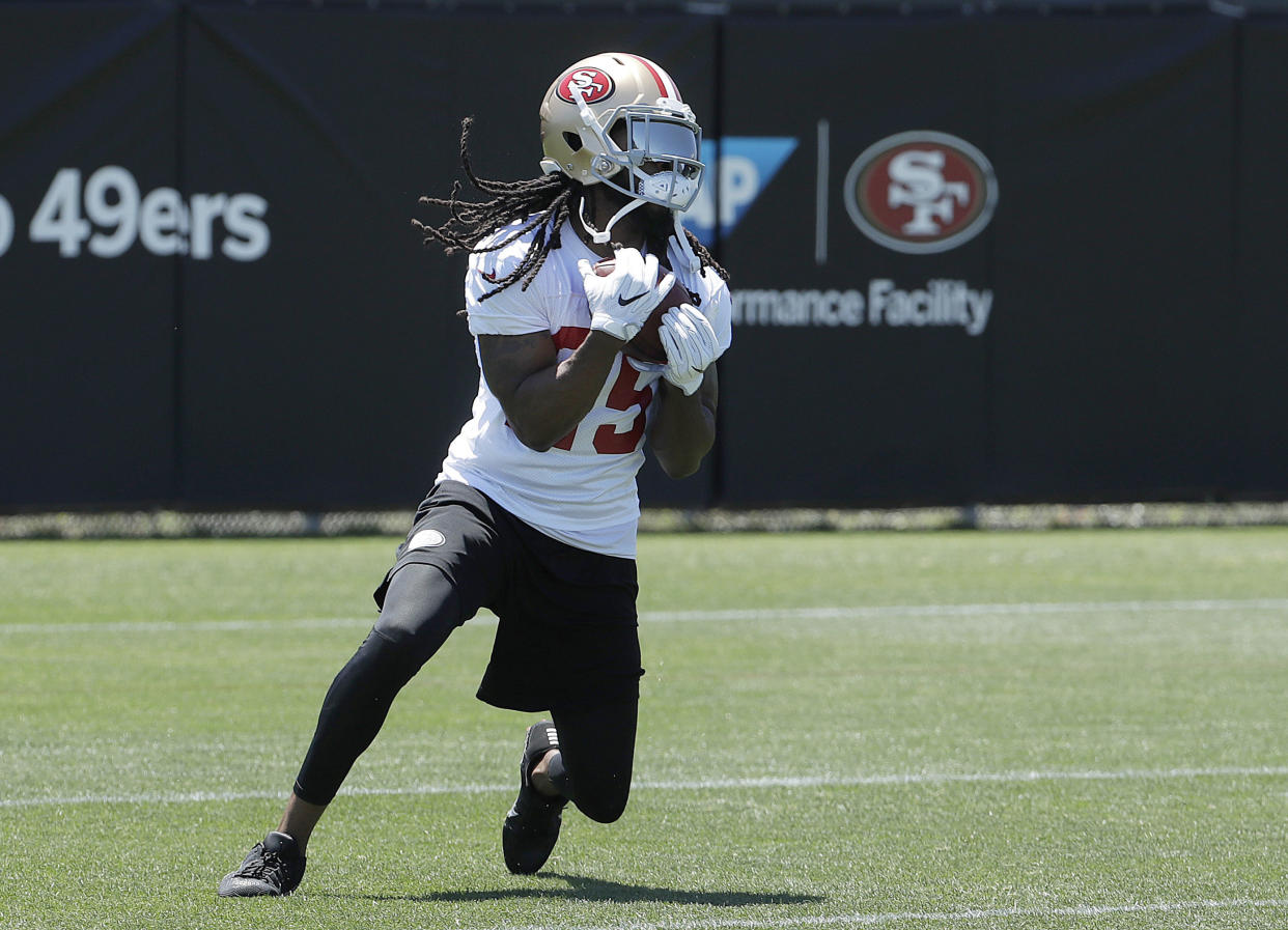 San Francisco 49ers cornerback Richard Sherman is one of the critics of the NFL's new helmet rule. (AP)