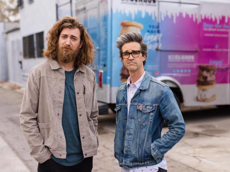 YouTube stars Rhett McLaughlin (left) and Link Neal, known as Rhett & Link, are originally from Buies Creek, North Carolina, and attended N.C. State University.