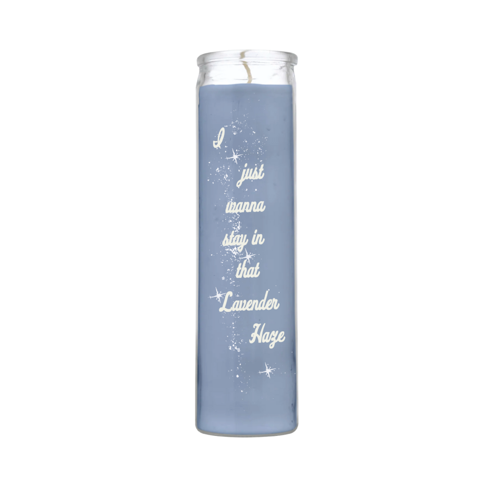 <p><a href="https://store.taylorswift.com/collections/accessories-1/products/in-that-lavender-haze-column-candle" rel="nofollow noopener" target="_blank" data-ylk="slk:Shop Now;elm:context_link;itc:0;sec:content-canvas" class="link ">Shop Now</a></p><p>In That Lavender Haze Column Candle</p><p>$40.00</p><p>taylorswift.com</p>