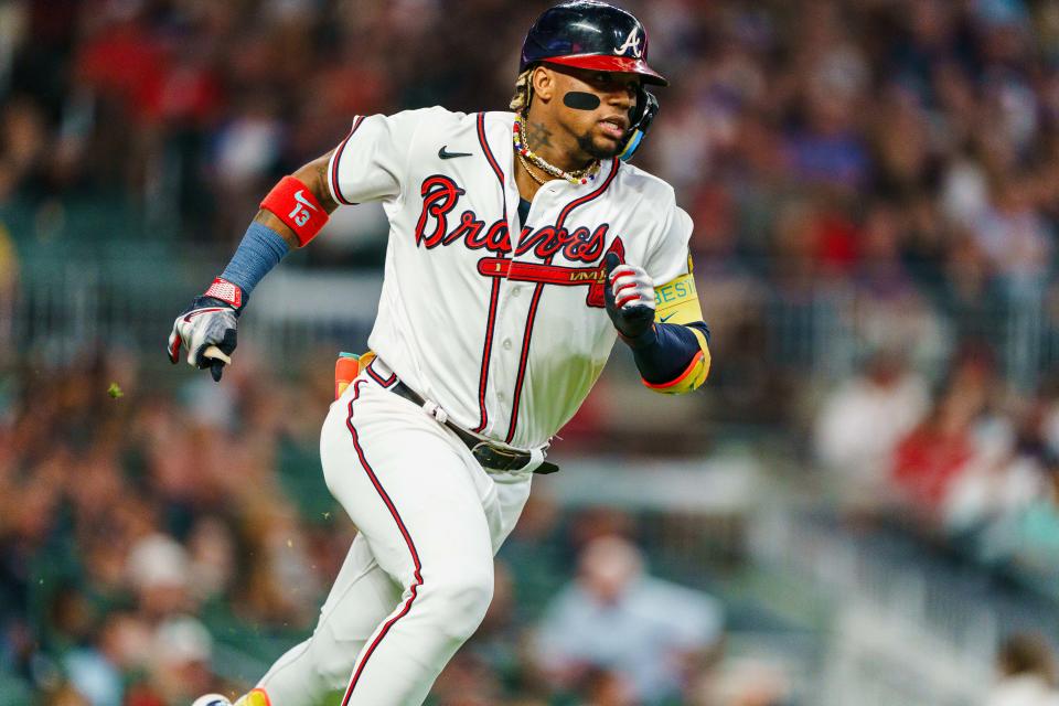 亞特蘭大勇士Ronald Acuna Jr.。（MLB Photo by Matthew Grimes Jr./Atlanta Braves/Getty Images）