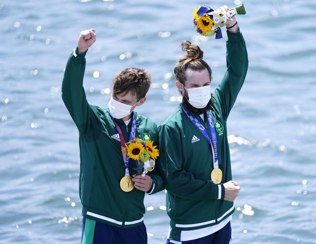 Ireland’s Fintan McCarthy and Paul O’Donovan on the podium in Tokyo (Danny Lawson/PA) (PA Wire)