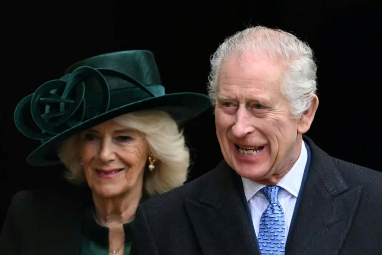 Le roi Charles III et la reine Camilla au château de Windsor, le 31 mars 2024 (JUSTIN TALLIS)