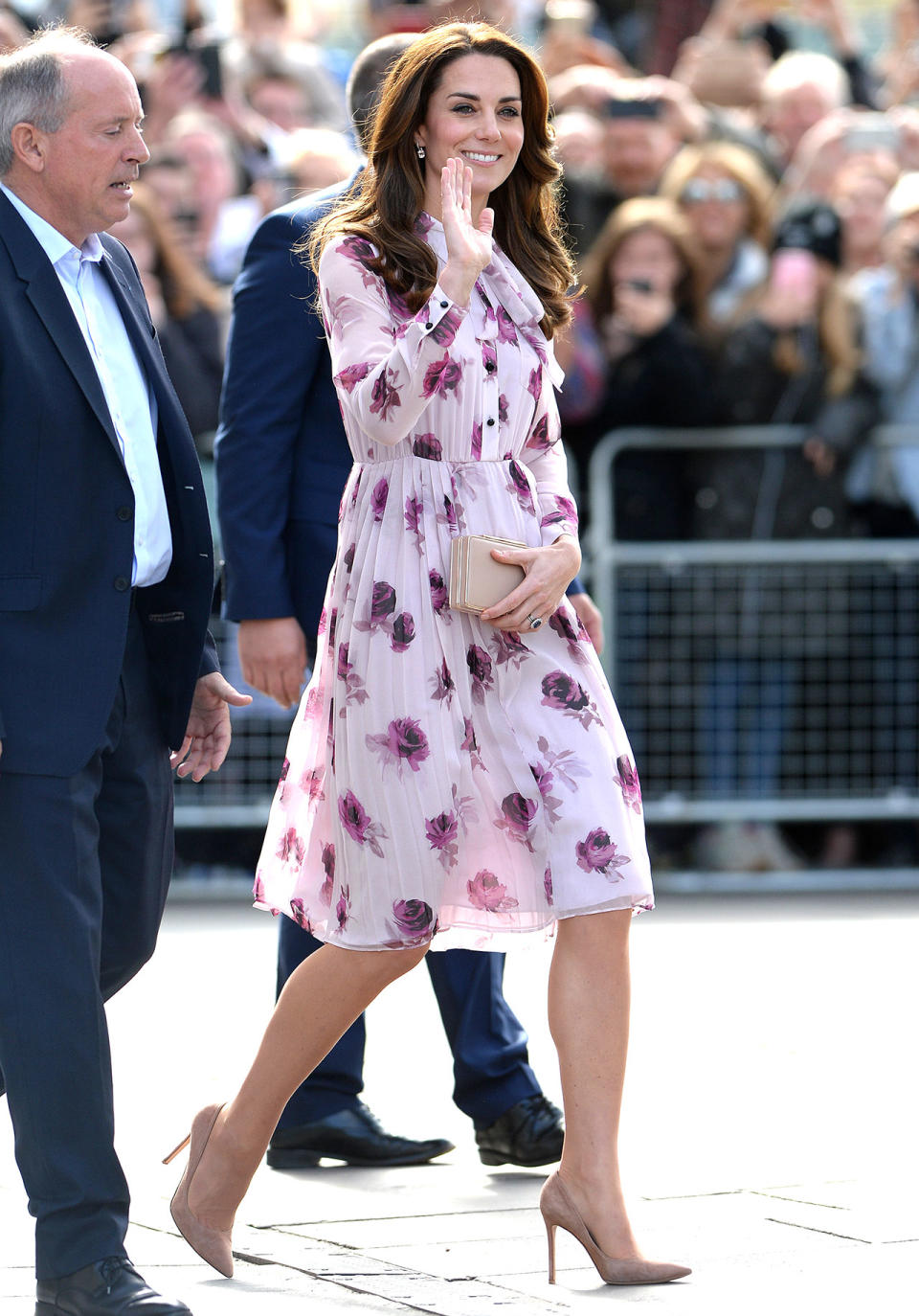 A pair of classic nude pumps