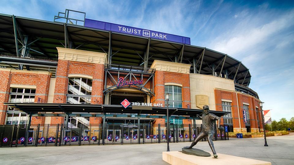 ATLANTA - MARCH 26: An entrance to Truist Stadium in Atlanta, Georgia, on March 26, 2020.