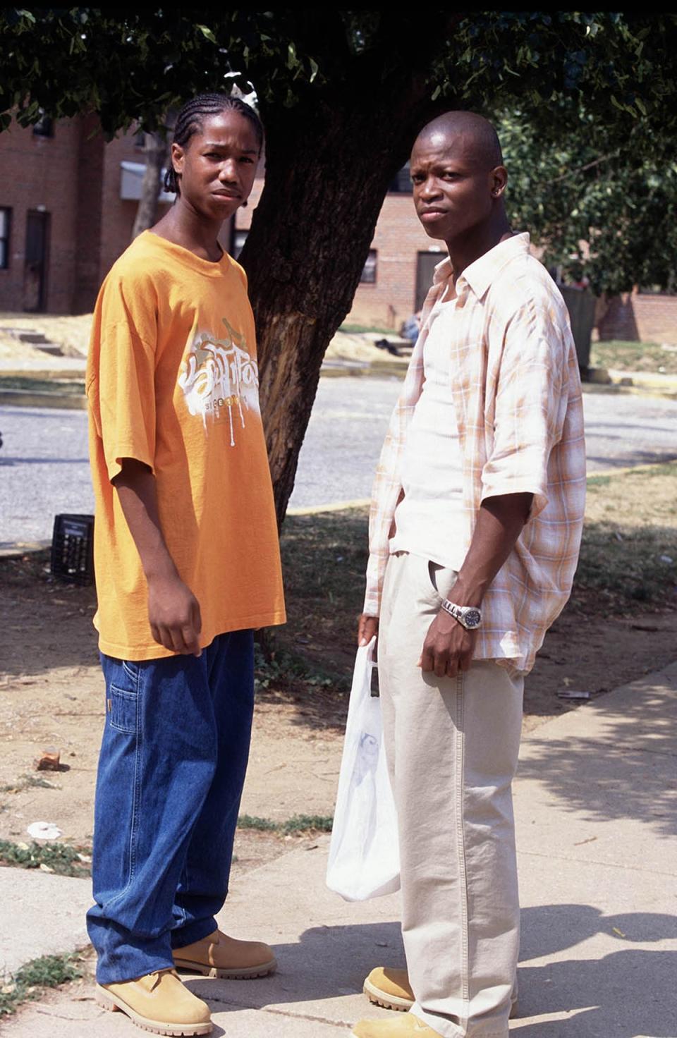 Michael B Jordan as Wallace and Lawrence Gilliard Jr as D’Angelo in ‘Cleaning Up’ (HBO)
