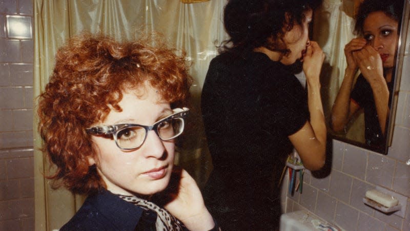 1970s: Nan Goldin in the bathroom with Bea Boston