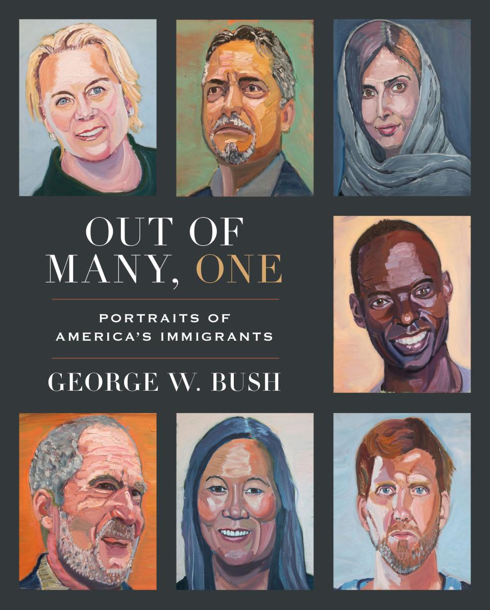 "Out of Many, One: Portraits of America's Immigrants" includes 43 portraits by the 43rd president, four-color paintings of immigrants he has come to know over the years