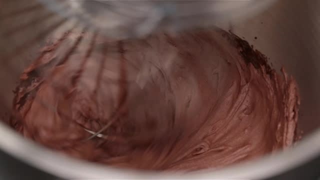 Whisking ganache with a ballon whisk in stand mixer