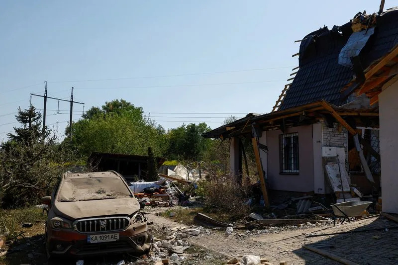 Aftermath of a Russian missile attack in Kyiv region